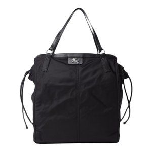 Burberry Black Nylon Packable Buckleigh Tote w/Nova Check Lining